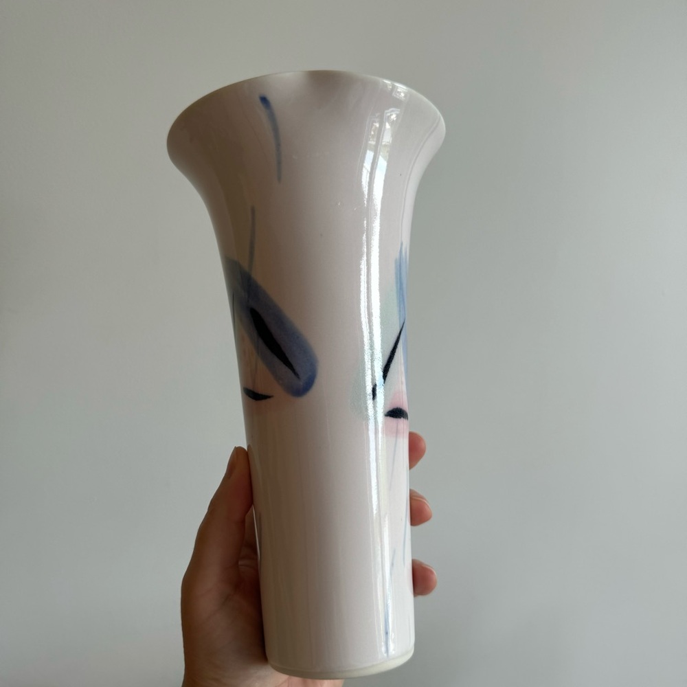 Vintage 1980 Hilborn Flower Vase Ceramic Pottery Canada Art Déco Home Decor - Picture 2 of 8